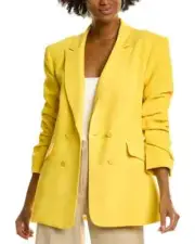 NWT $495 CINQ À SEPT Kris Three-quarter Sleeve Blazer In Pineapple 6