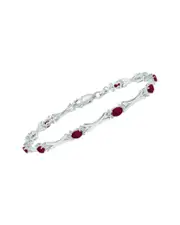 Silver 1.86 ct. tw. Diamond & Ruby Bracelet