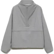 MANGO Barile Half-Zip Jacket in Light/Pastel Grey at Nordstrom, Size Medium