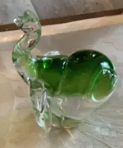FIFTH AVENUE Art Glass Emerald Green Crystal Elephant~ New In Box Crystal 8.5"