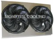 Chevy K5 Blazer Aluminum Radiator Fan Shroud & 2-14" Fans -17"H x 28 1/4"W 161