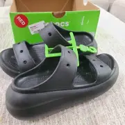 NEW Crocs Womens Classic Crush Platform Slide Sandals size 7W 5M Black Chunky