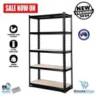 1.8M 5-Shelves Steel Warehouse Shelving Racking Garage Storage Rack Black