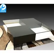 Chessa Glass Square Coffee Table Gloss Black White