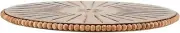 Mud Pie Beaded Carved Lazy Susan, 16" dia, Brown