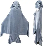 [Generic] Shark Blanket Hoodie | Super Soft Cozy Blanket | Wearable Sleeping Bag Cosplay Shark Costume, Comfortable Super Soft Warm Cozy Blanket for Sofa, Women