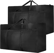2 Pcs 180L Large Storage Bag, Extra Large Moving Bag with Zips for Moving Storage Clothes Bedding Duvet Quilt Blankets Waterproof Jumbo Storage Bags Moving Totes Christmas Storage Containers