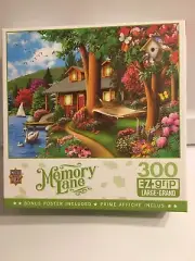 Memory Lane EZ Grip Large Puzzle 300 Piece Log Cabin W Poster By Master Pieces