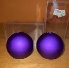 2 CRATE & BARREL Purple Ball Candles - 2 3/4” Size 4 Total 301-140
