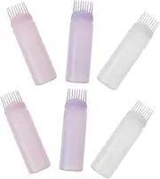 HONITANO 6Pcs Hair Dye Applicator Bottles Portable Root Comb with Ergonomic Design for Hair Coloring and Styling Durable for Barber Shop Use