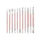 Double-Ended Pedicure Stainless Steel Cuticle Pusher Dead Skin Push Remover ZM