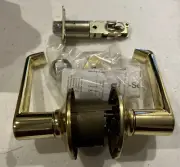 Schlage F10-ELA 605 Brass Elan Hall & Closet Passage Door Lever Set