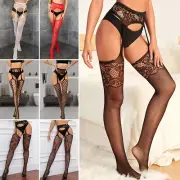 Women Thigh-High Suspender Stockings Fishnet Tights Pantyhose Stockings Hosiery