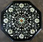15 Inches Marble Sofa Side Table Top Mother of Pearl Inlay Work Coffee Table Top
