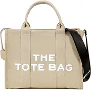 [LQALYNLQ] Canvas Tote Bags for Women Handbag Tote Purse with Zipper Canvas Crossbody Bag for Office, Travel, School