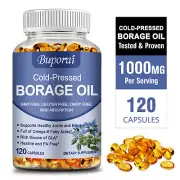 Borage Oil (Cold Pressed) 1000mg - with GLA - High Absorption, Hexane-Free