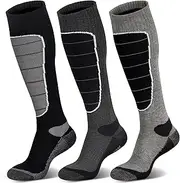[Hylaea] Merino Wool Ski Socks, Cold Weather Socks for Snowboarding, Snow, Winter, Thermal Knee-high Warm Socks, Hunting, Outdoor Sports