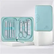 9 Pieces Manicure Pedicure Grooming Kit Set Professional Finger and Toe Nail Care Scissors Clipper Tools with Exquisite Leather Case