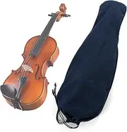 Violin Velvet Dust Cover, Protective Soft Fabric Storage Bag Dark Blue (L - for 3/4, 4/4 Size Violins)