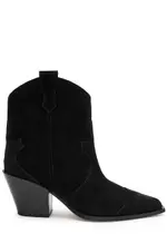 Aeyde Albi 75 Suede Cowboy Boots - Black - 40 (IT40/ UK7) 40 (IT40/ UK7)