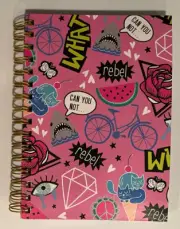 Pink "Attitude" Notebook for Boys and Girls! A5 120 Wide Rule Sheets