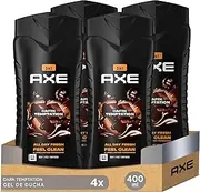 Axe Dark Temptation XL 3-in-1 Shower Gel & Shampoo for Long-Lasting Freshness and Fragrance Dermatologically Tested 400 ml Pack of 4