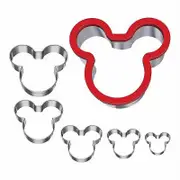 6pcs, Cartoon Mouse Cookie Cutters, Stainless Steel Candy Molds, Biscuit Molds, Sandwich Cutters, Cake Decorating Molds, Baking Tools, Kitchen Gadgets