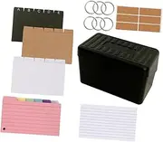 SOPOTUTU Lined Index Cards Set Storage Box Note Card Organizer for Efficient Recipe and Data Organization for Note Taking Classroom and Office Use