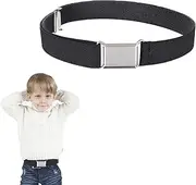 [Gunwon] Kids Elastic Belt - Black, Adjustable, Hook & Loop Buckle, Suitable for Play & Travel, Black, no