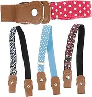 [WRITWAA] Elastic Waist Belts for Children 4 Pieces Set Stretchy for Girls Boys Comfortable Multi- Options