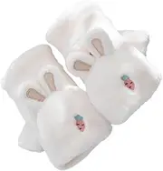 [CALLARON] 1 Pair Windproof Fingerless Gloves for Women Cute Clamshell Design Wear Resistant Polyester Hand Covers for Cold Weather and Mobile