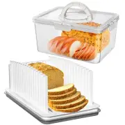 Bread Slicer for Homemade Bread with Bread Box Handle and Lid, 3 Types of Wid...