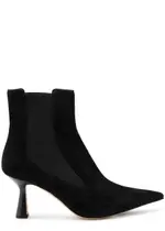 Aeyde Selena 75 Suede Ankle Boots - Black - 8 8