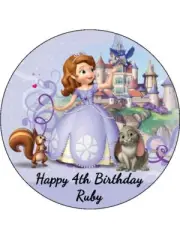 Sofia The First Cake Toppers Edible Icing Cake & Cupcake Decoration (4 Size)