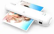 HIKOAN Desktop Laminator Machine Set A4 Size Hot and Cold Lamination 2 Roller System 9 inches Max Width with Paper Cutter Trimmer Rounder Hole Puncher Binding Hoop Suitable for A4 230mm Laminating Pouches
