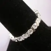 2.6 karat CT 925 STERLING SILVER Prong Setting Eternity Band Ring Size 5, 6, 7,