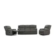 Anderson 1+1+3 Seater Fabric Electric Recliner Sofa Lounge Chair Set Latte