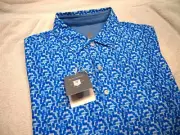 Hickey Freeman Performance Fabric Ice Cube Camo Polo Golf Shirt NWT M $94 Blue