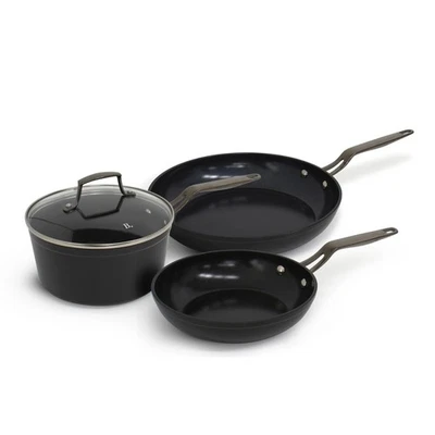 Blu. Cookware 4-Piece Kitchen Starter Set Large and Small Frying Pan Saucepan