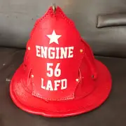 High Eagle Leather Fire Helmet – Engine 56 LAFD Rustic Red |Gift for Firefighter