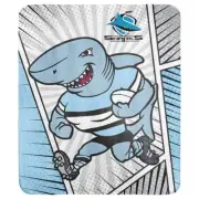 NRL Coral Mascot Blanket - Cronulla Sharks - 150x130cm - Rugby League