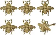 SOFFEE DESIGN Set of 6 Vintage Gold Zinc Cabinet Knobs, Decorative Metal Bee Shape Knobs Pull Handle for Door Cabinet Drawer, Antique Dresser Knobs Home Furniture Handle