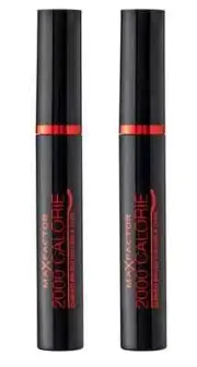 Max Factor 2000 Calorie Mascara Curved Brush for Women, Black, 9ml (2 Pack)