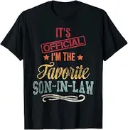 [X.Style] My Son in Law is My Favorite Child Funny Vintage Mom Shirt ds860 T-Shirt (M) Black