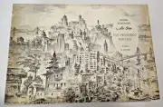 Vintage San Francisco Fantasy Alec Stern Etched Stationary Set