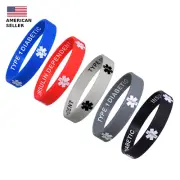 ⚕️ 5 Pack Privacy TYPE 1 DIABETIC INSULIN DEPENDENT Silicone Wristbands Discreet