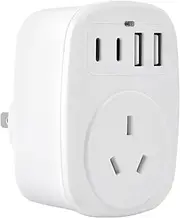 Japan Travel Adaptor, XinM Universal Travel Adapter Au to Japan Plug Adapter 5-in-1 Type A Power Adapters for Japan USA Canada Brazil Philippines Thailand and More - White