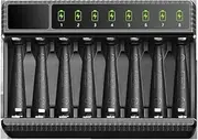 Battery Charger with 4 AA Batteries and 4 AAA Batteries, AA AAA Batteries Charger, for NI-MH NI-CD AA/AAA Battery, 8 Charging Place with LED Display Charger