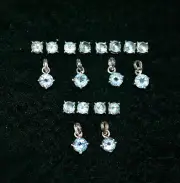 WHOLESALE 11 SET 925 SOLID STERLING SILVER CUT BLUE TOPAZ EARRING PENDANT SET Z7