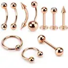 Lip Piercing Eyebrow Piercing Tongue Intimate Tragus Helix Rose Gold Z419